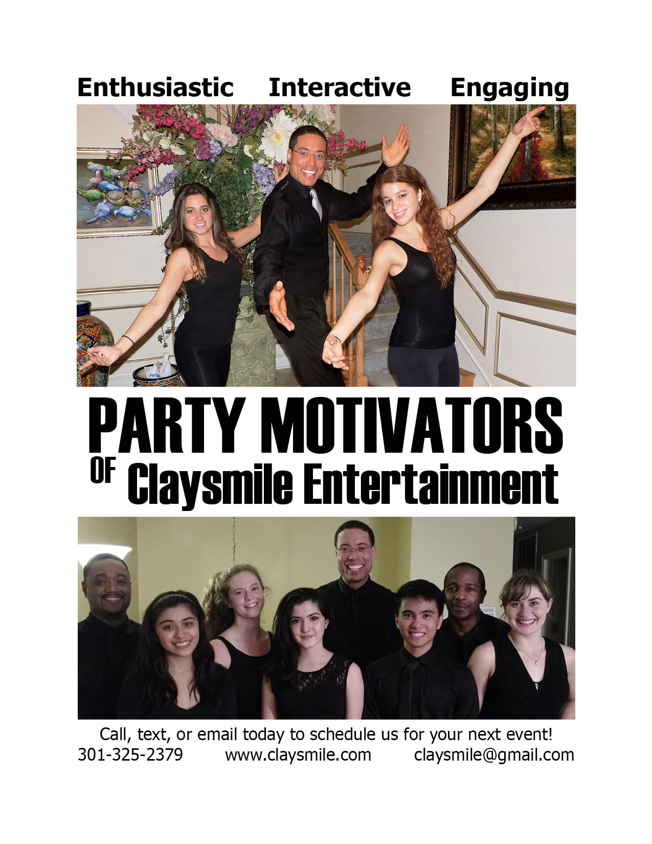 party motivators of claysmile - brochure cover - tina